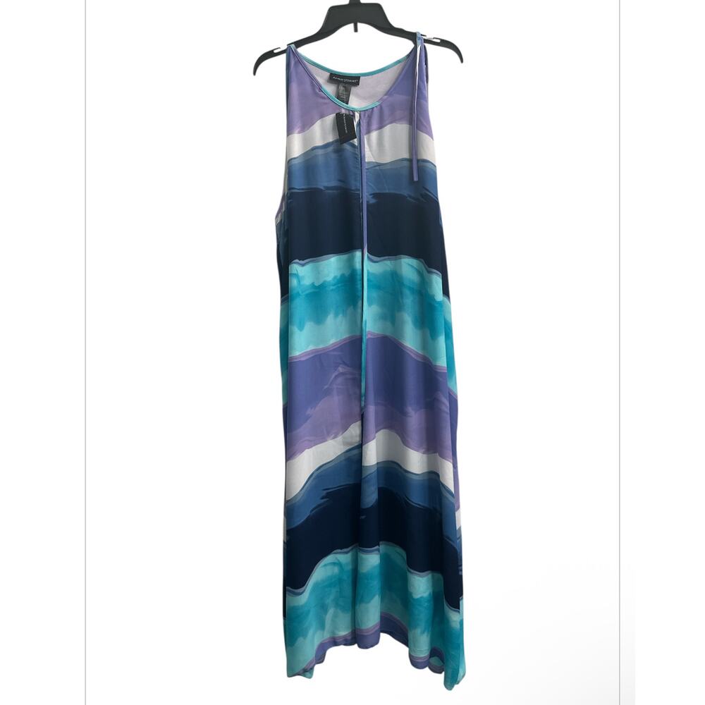 Ashley Stewart Ombré Blue Flare Sleeveless Beach Maxi Dress Plus Size 26/28 NWT